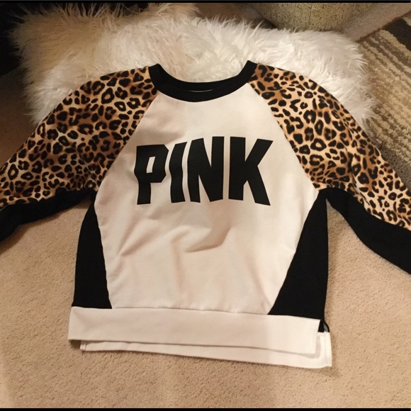 PINK Victoria's Secret Tops - VS PINK Leopard Print Pullover
